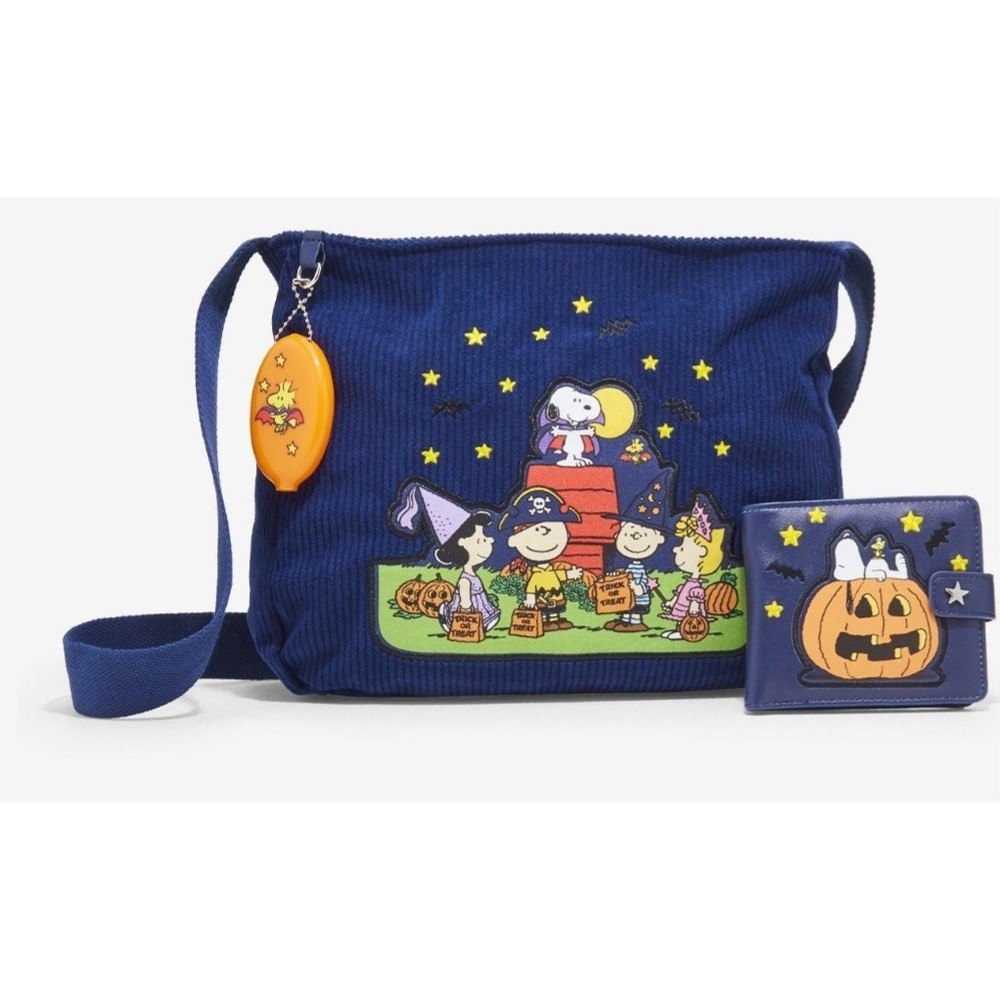Peanuts Snoopy Charlie Brown Halloween Costumes Corduroy Shoulder Bag & Wallet - Picture 5 of 10